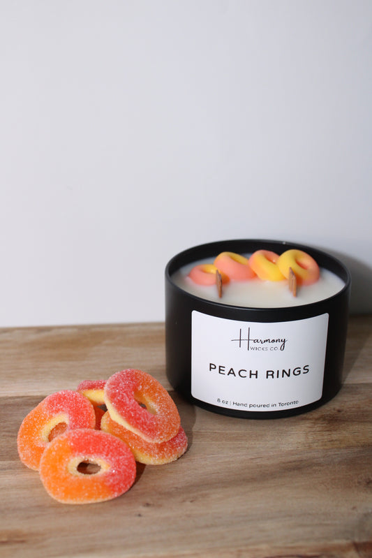 . Peach Rings | 8 oz | Wooden Wick